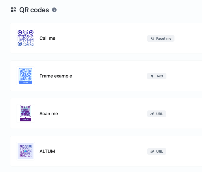 Screenshot halaman sistem kode QR di aplikasi
