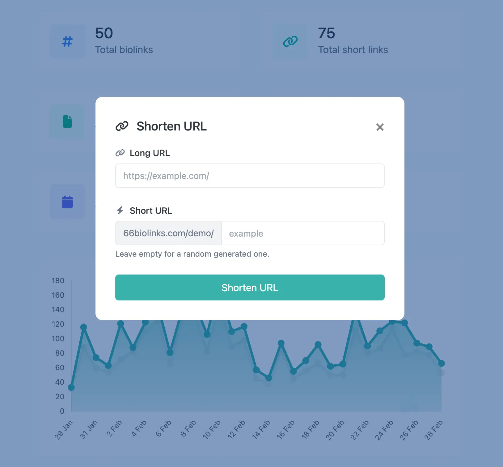 Screenshot halaman pengeditan short URL di aplikasi